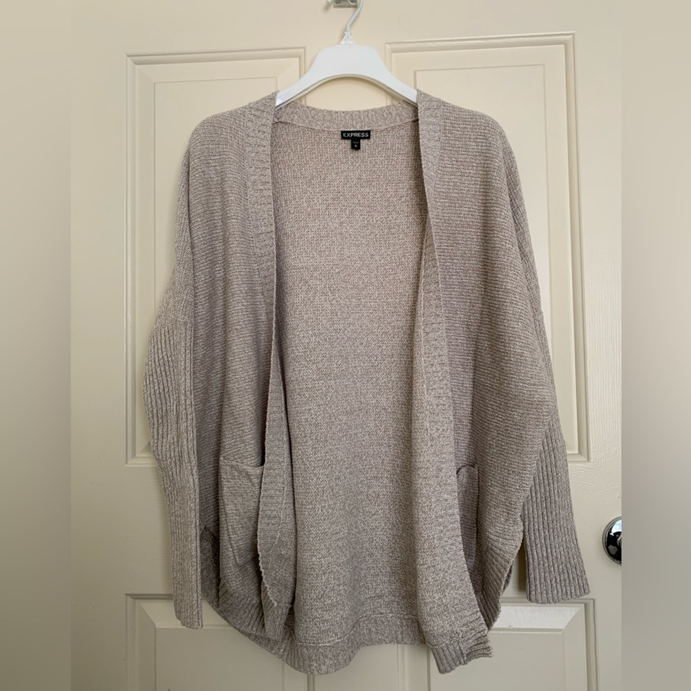 EXPRESS Sz. S Oatmeal Circle Hem Cardigan